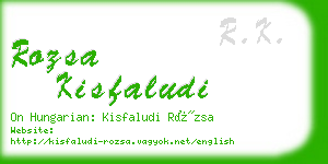 rozsa kisfaludi business card